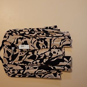 NWT CHICO'S travelers 2/L brown,dark brown/black open front jacket